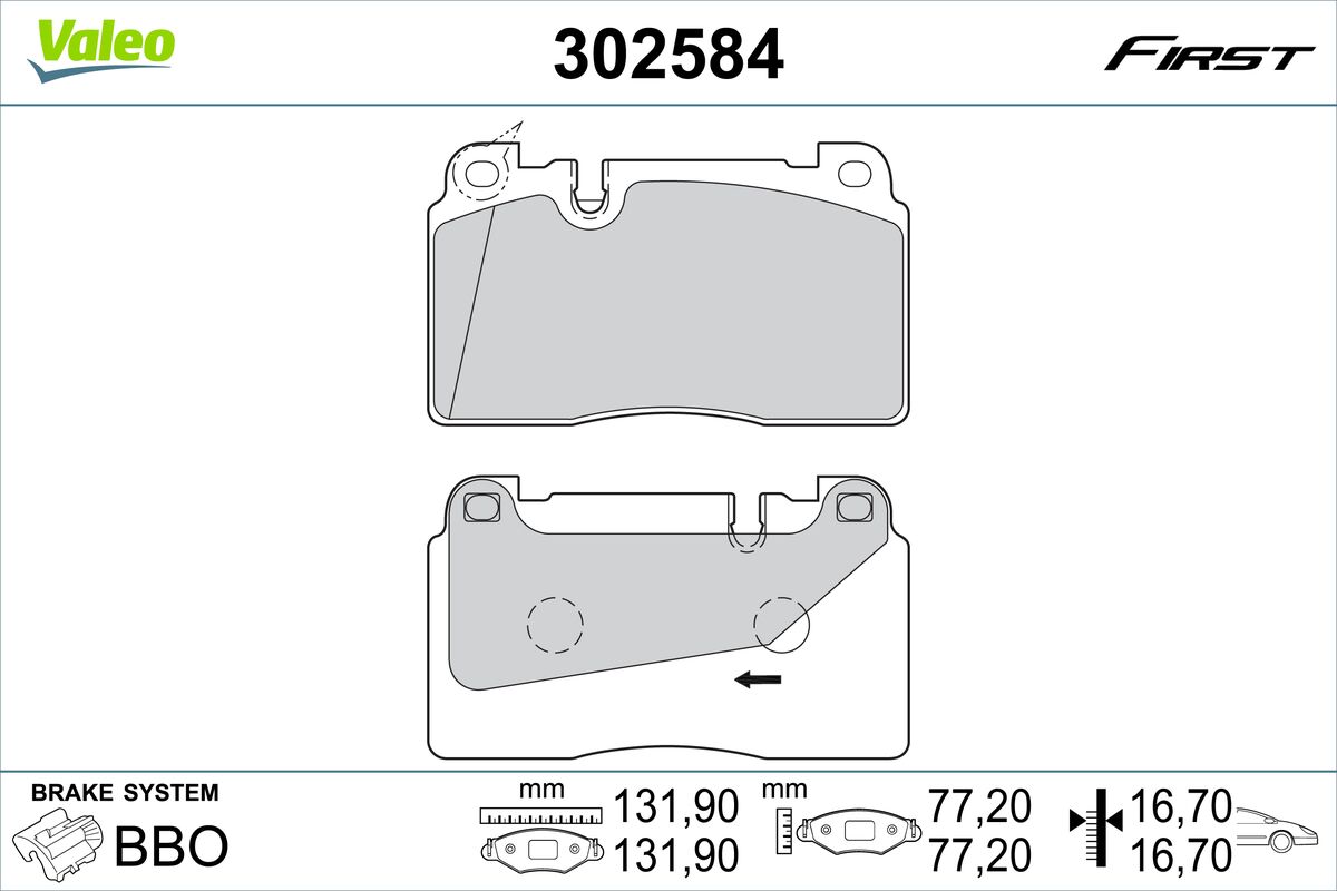 VALEO Fékbetét, mind 302584_VALEO